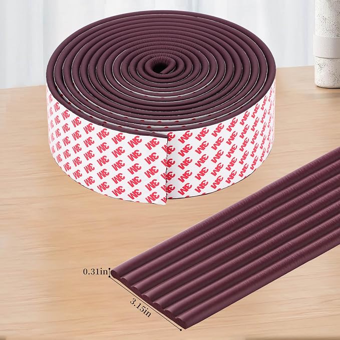 Corner Protector for Baby, Widen Edge Protector with Adhesive Backing, Baby Proofing Edge Corner Protectors Self Adhesive Furniture Corner Guard Bumper for Table, Desk, Fireplace (Brown, 16.4ft)