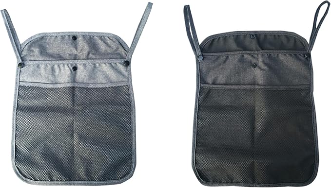2Pcs Pack Baby Stroller Organizer With Two compartments Front Mesh Pocket for Bottle Nappy Diaper Storage,Fits for Stroller like Uppababy, Baby Jogger, Britax, Bugaboo, BOB (BLACK E)