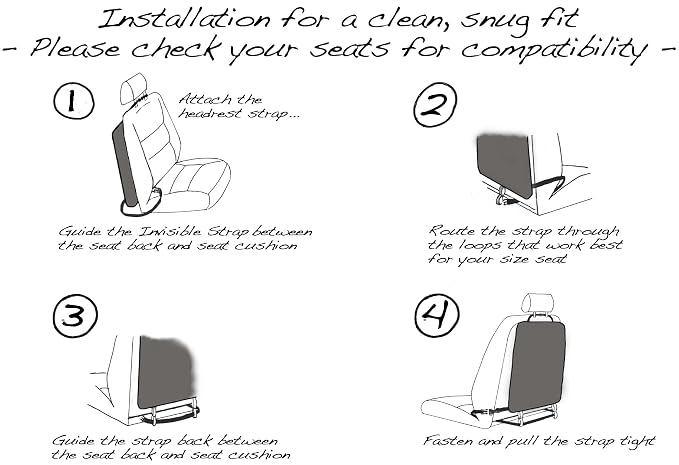 Luxury Clean-Edge Kick Mat - Seat Back Protector and Seat Cover with Invisible Strap and Stiff Edging (1 Mat)