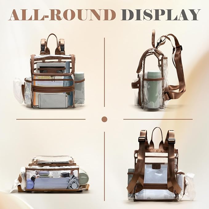 MOMINSIDE Diaper Bag Backpack Small Diaper Bag,Mini Diaper Bag, Clear Bag for Stadium Events Small Clear Bag 12x6x12 for Girls Boys Moms Dads Adult Concert Sports Bag