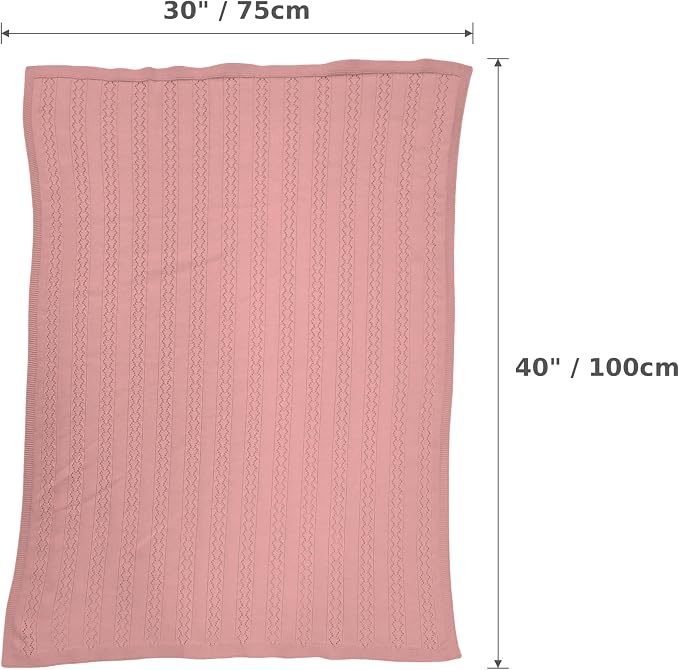 The Vintage Blanket - 100% Organic Cotton Baby Blanket, American Made, 30x40in - Bassinet, Crib, Stroller - Gift Registry Baby Shower for Newborns and Kids (Steel)
