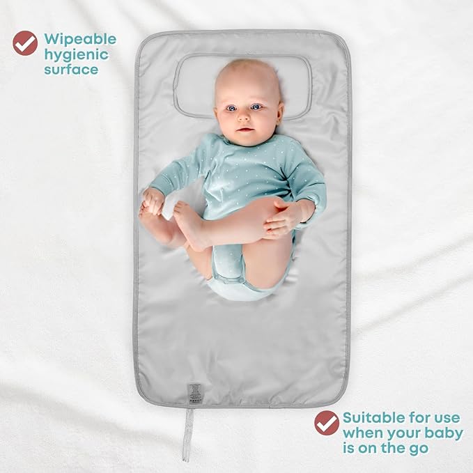 Hamur Home Portable Changing Pad ??Waterproof, Washable & Easy Wipe Clean, Foldable Travel Baby Changing Mat for Diaper Bag, Compact & Lightweight, Must-Have for Newborns (Elephant Pattern)