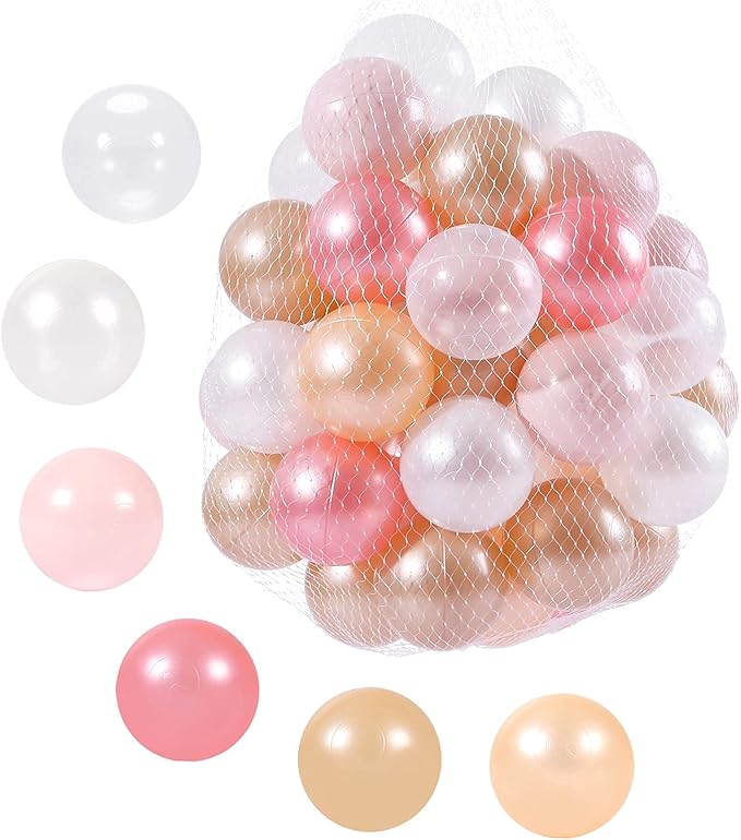 STARBOLO Ball Pit Balls for Toddlers Pack of 100 200 500 - BPA&Phthalate Free Non-Toxic Crush Proof Soft Plastic Balls for 1-5Years Old Toddlers Girl Kids Birthday Pool Playpen Tent Party
