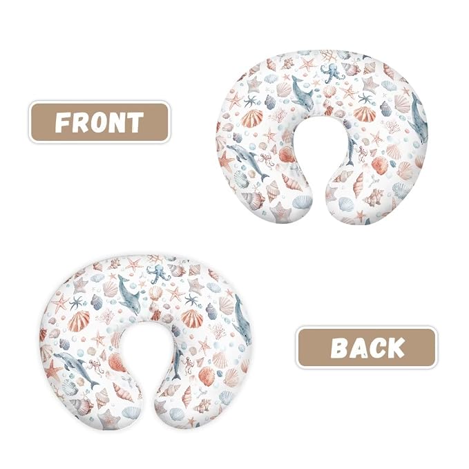 Dolphin Starfish Baby Fashion Nursing Pillow Cover Baby Breastfeeding Slipcover Newborn Safety and Comfy Cover for Daily Life, 1 Pack