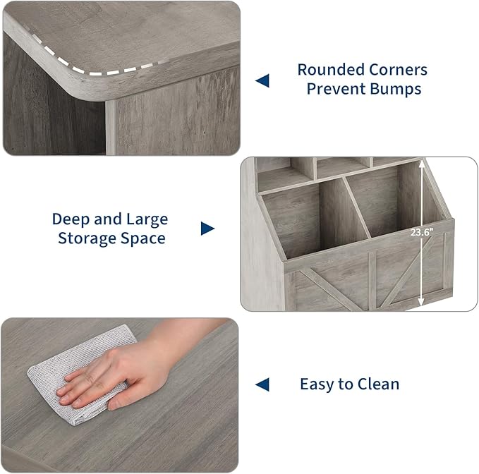 IDEALHOUSE Kids Bookshelf and Toy Storage, Toy Storage Organizer, Toy Organizer with Storage Cabinet and Toy Shelf, Toddler Book Shelf for Kids Rooms, Playroom, Bedroom, Nursery, Daycare, Washed Grey