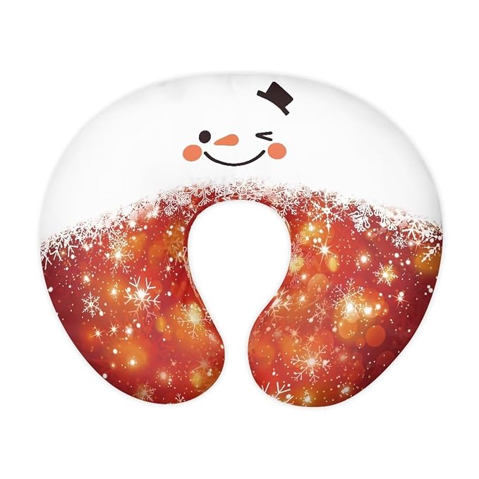 Christmas Snowman Face Red Newborn Nursing Pillow Case Stain Resistant Washable Breast Feeding Pillow Covers Removable Nursing Pillow Slipcover for Home Sofa Car Christmas Decor
