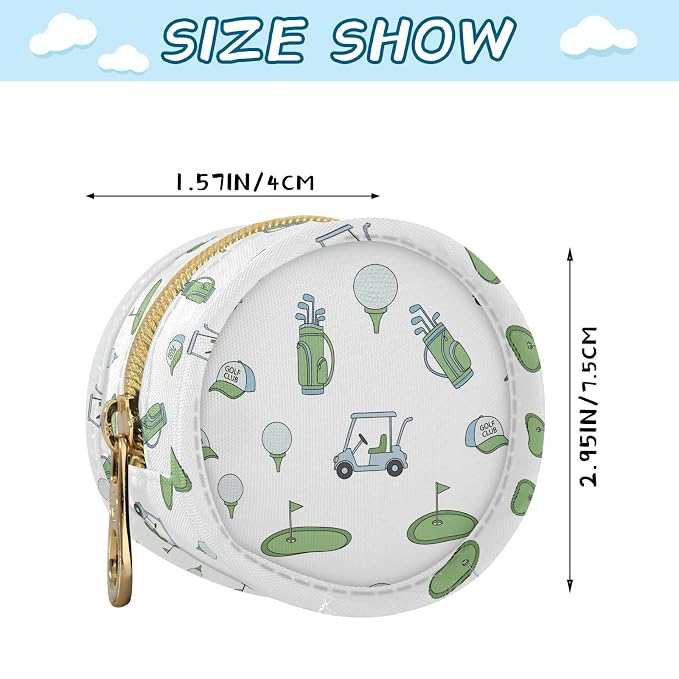 Golf Car White Print Pacifier Holder Case with Clip Paci Holder Pacifier Storage Case Container Portable for Diaper Bag Newborn Girl Boy Essentials