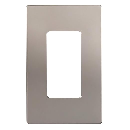 ENERLITES Elite Series Screwless Decorator Wall Plate Child Safe Outlet Cover, Size 1-Gang 4.68" H x 2.93" L, Unbreakable Polycarbonate Thermoplastic, SI8831-NK, Glossy, Nickel