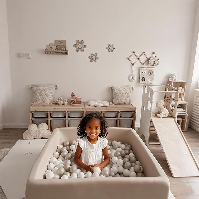 GOGOSO Ball Pit Balls for Toddler, Baby Plastic Playballs Kids Soft Pastel Pelotas Non-Toxic BPA-Free Gray+Pearl Gary+ White, 500 Balls