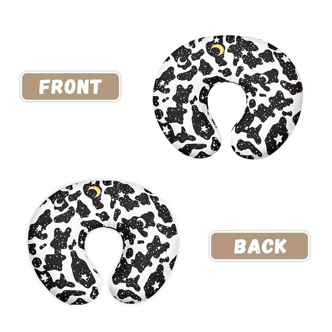 Nursing Pillow Cover Cow Moon Star Quick-Dry Fabric Fits The Original Support Pillow for Breastfeeding and Bottle Feeding Stretchy Nursing Pillow Cover