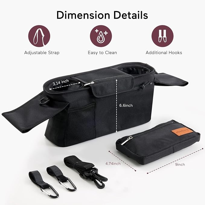 Momcozy Universal Stroller Organizer & Handle Strap for Baby Stroller