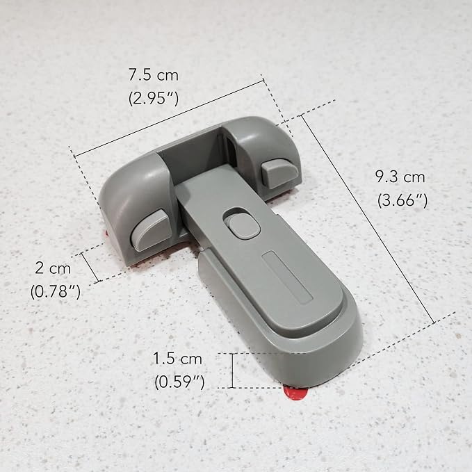 Moonybaby Baby Safety Freezer Door Latches to Keep Closed, Also for Fridge Lock for Kids, 2-Pack, Space Gray