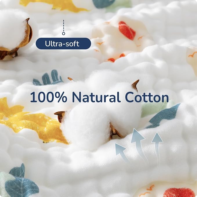 Baby Hooded Towel 2 Pack, Ultra Absorbent & Soft Muslin Baby Towel - 32 x 32 Inches, Baby Bath Towel for Newborns, Infants & Toddlers, Ideal for Bath Time, Pool & Beach