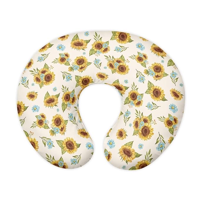 Daisy Sunflower Nursing Pillow Cover, Premium Quality Soft Breast Feeding Pillow Covers Great for Breastfeeding Moms