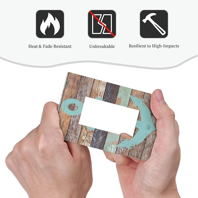 Timeworn Marine Weathered Wood Rustic Nautical Anchor Decorative Outlet Covers 1 Gang Single Rocker Light Switch Cover Plate Wall Plates GFCI Faceplate for Farmhouse Home Decor