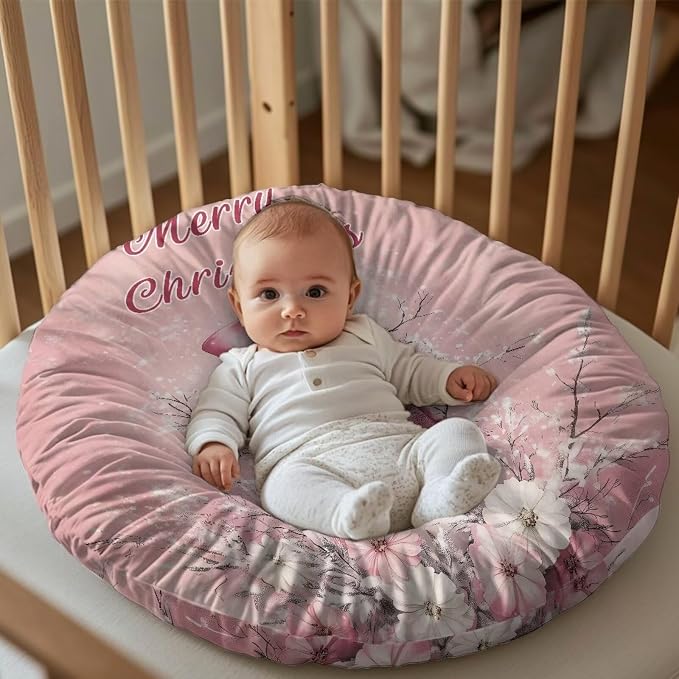 Pink Snowman Nursing Pillow Cover Breastfeeding Nursing Pillow Slipcovers Super Soft for Breastfeeding Moms Support for Breastfeeding Bottle Feeding and Bonding