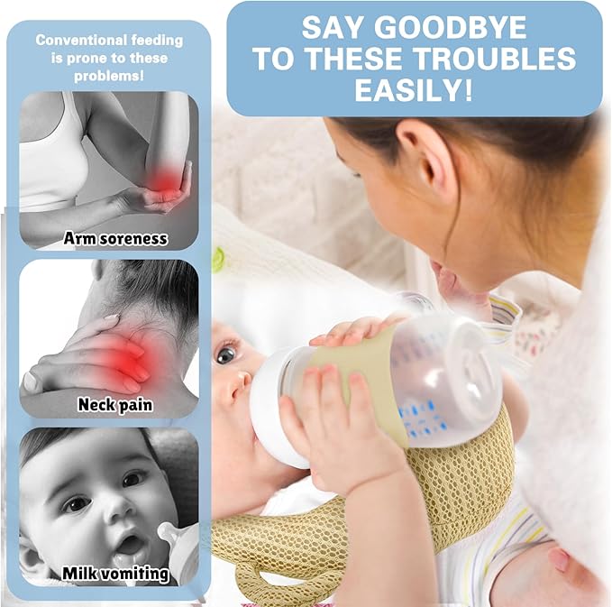 2 Pack Nursing Pillow for Bottle Feeding, Soft and Cozy Support for Mom Feeding Comfort (Beige)