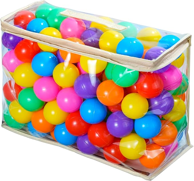Ball Pit Balls for Toddlers 1-3, 300pcs Crush Proof Plastic Balls for Girls Ball Pit, BPA Free Non-Toxic Play Balls for Baby Pool, Playhouse, Tent, also for Dogs & Pets, 7 Color Rainbow Colors