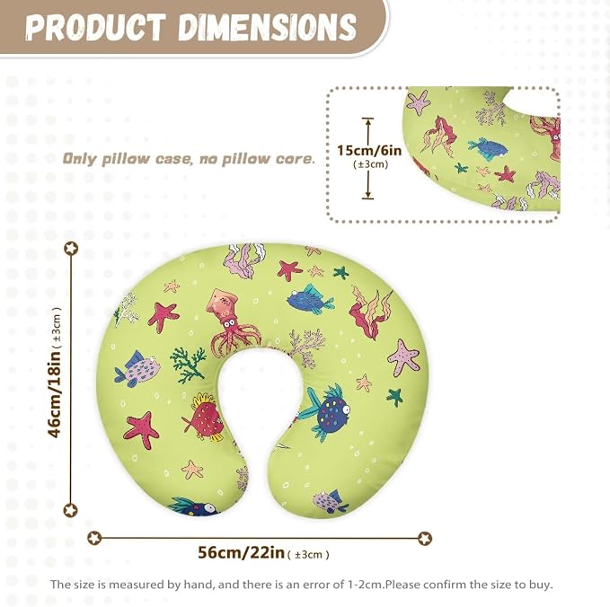 Starfish Bottlefeeding Pillow Detachable Newborn Original Breastfeeding Slipcover Case Lightweight Head Support Protector Cushion Essential with Hidden Zipper Easy to Use