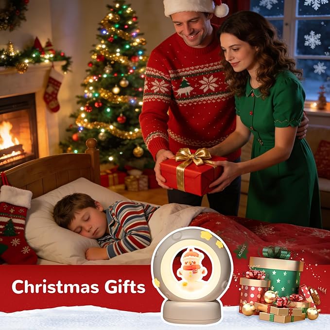 AVEKI Snowman Night Light, Cute Christmas Snowman Lights Gifts for Kids Boys Girls, Dimmable Bedside Touch Lamp for Nursery Kids Room, Christmas Gifts for Your Princess Sweetheart