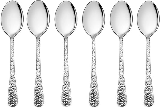 LIANYU 6 Pieces Stainless Steel Kids Spoon, Small Toddler Spoons Set, Children Silverware Flatware Set, Small Kids Utensil Cutlery for Self Feeding