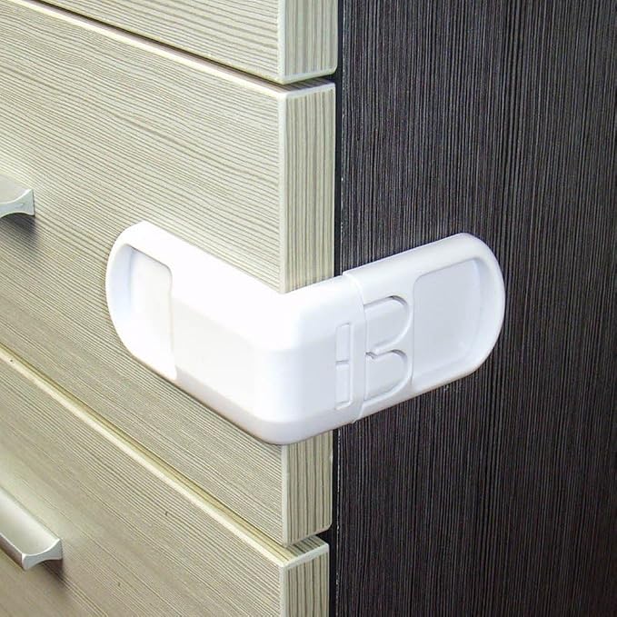 Cupboard Locks for Children, 10pcs Baby Proof Safety Cupboard Locks, Plastic Child Locks for Cabinets Drawer Door Fridge Locks for Kids Baby