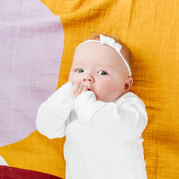 Goobie Baby Organic Muslin Swaddle Blanket, 100% Certified Organic Cotton, Ultra Soft & Breathable, Oversized 47 X 47 Inches for Easy Swaddling, Multi-Use Blanket for Nursing & More (Unity)