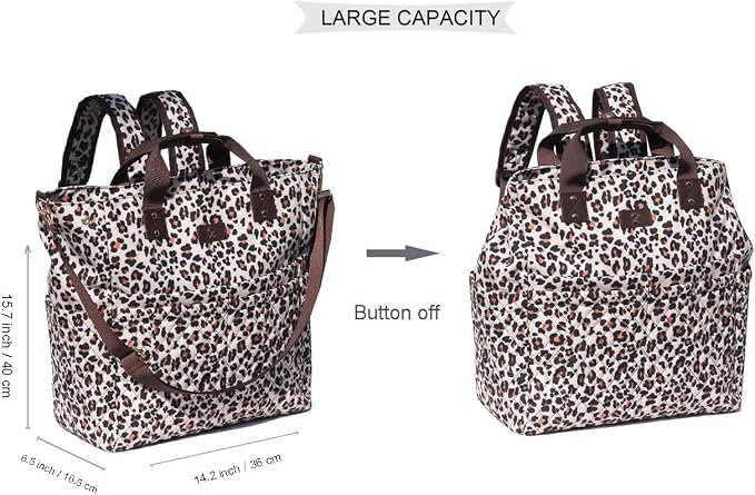 ESVAN Diaper Tote Bag Totepack Backpack Crossbody Bag 3 in 1 for Women Laptop Backpack Multifunctional with Insulated Pockets