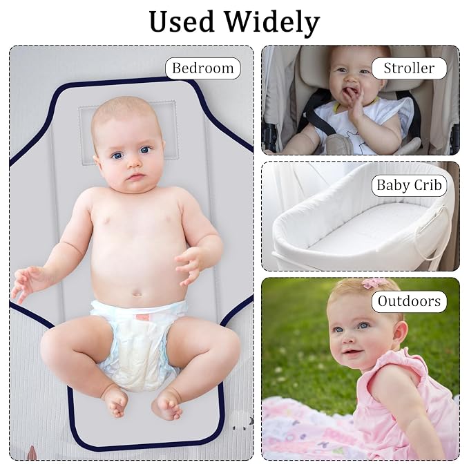 Portable Diaper Changing Pad for Baby & Toddler Waterproof Foldable Baby Changing Mat Built-in Pillow, Travel Infant Changing Pads for Moms Baby Changer Machine Washable