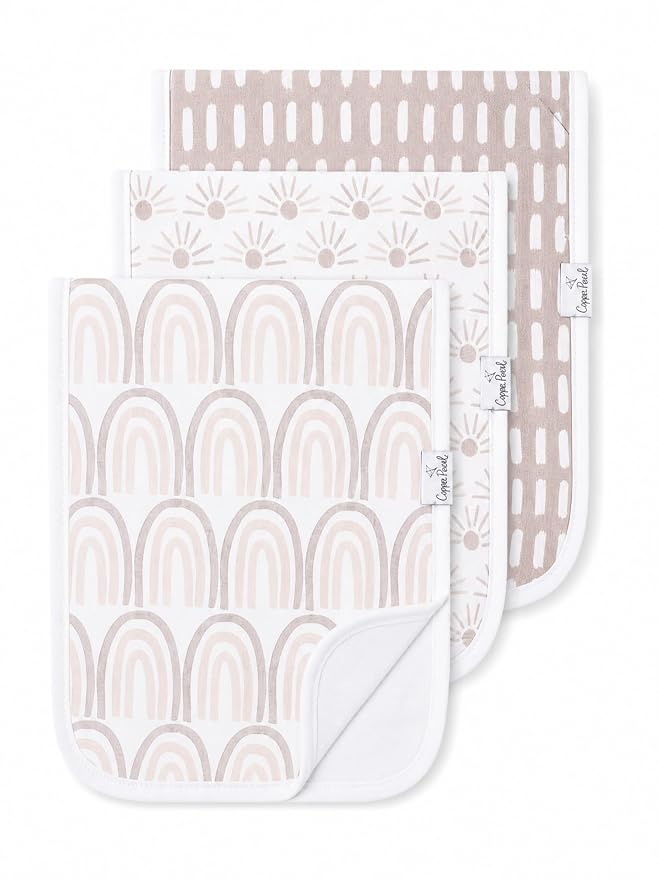 Copper Pearl Baby Burp Cloth Large 21''x10'' Size Premium Absorbent Triple Layer 3-Pack Gift Set Bliss