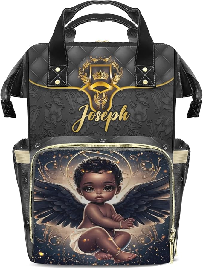 Custom Diaper Bag with Name Personalized Multifunctional Mommy Backpack for Shoulders Outdoor Backpack for Newborn Baby Crown-Thermal Pockets Nursing Bags