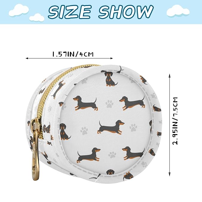 Dachshund Dogs White Print Pacifier Holder Case with Clip Paci Holder Pacifier Storage Case Container Portable for Diaper Bag Newborn Girl Boy Essentials