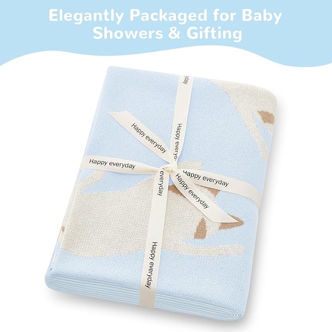 Receiving Baby Blanket,100% Luxury Cotton Knit Baby Blanket,Lightweight Cozy Neutral Swaddling Blanket for Newborns,Boys & Girls,Infant and Toddler