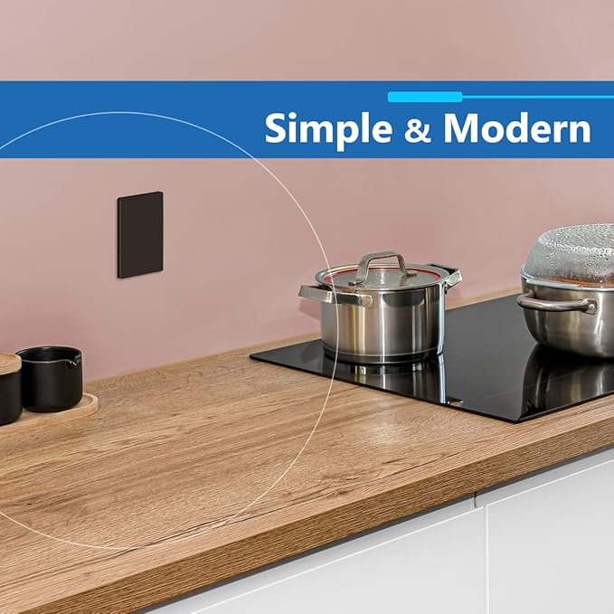 LIDER Blank Wall Plate, Temperature and Impact Resistant, UL Listed, Polycarbonate Thermoplastic, Screwless Design, Matte Finish, Modern Upgrade, Midsize, 1-Gang, 4.88??x 3.11?? Brown, 10 Pack
