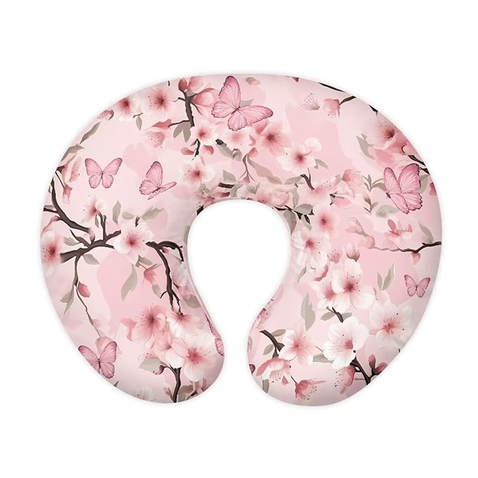 Butterfly Cherry Blossom Nursing Pillow Cover Breast Feeding Pillow Support Positioner Lounger Slipcover for Baby Boy Girl Newborn Infant