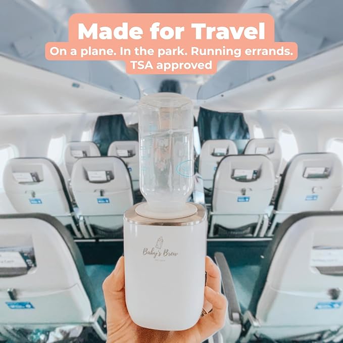 Baby's Brew Portable Bottle Warmer – Cordless Baby Bottle Warmer for Breastmilk & Formula, Rechargeable Travel Milk Warmer, Leak-Proof, Compact, Marble, Adapter Not Included