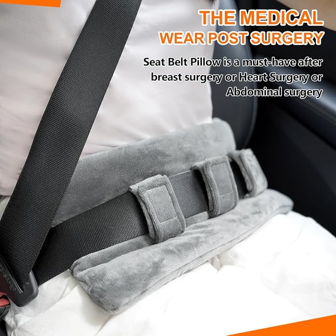 Seat Belt Pillow Post Surgery- Seatbelt Pillows for Post-Surgery, Chemo Port Pillow for Seat Belt, Port Pillows for Chemo Patients Seatbelt, Seatbelt Cushion for Heart Surgery Recovery