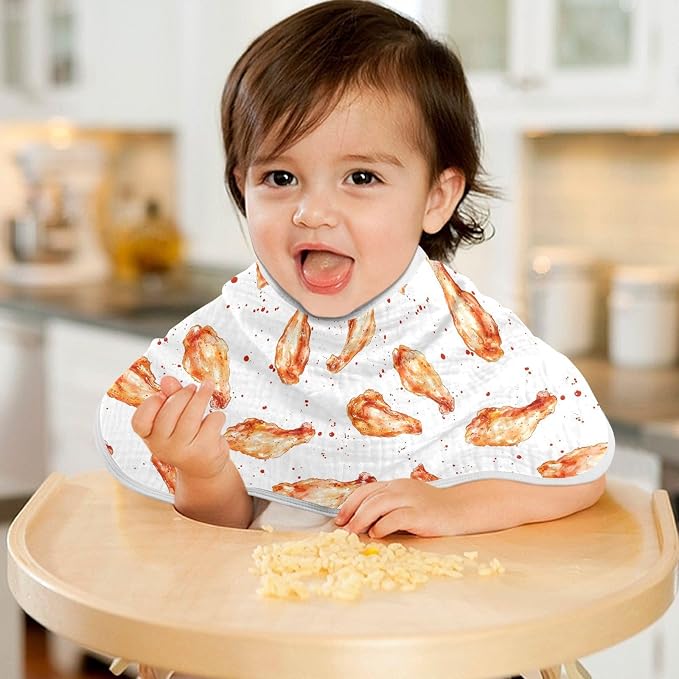 vvfelixl Roast Chicken Wing Burp Cloths for Baby Boy Girls Baby Washcloths Burp Rags 1 Pack