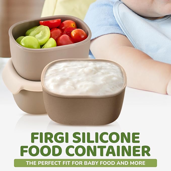 Baby Food Storage Containers ??Silicone BPA Free, Airtight Lid ??Microwave & Dishwasher Safe Baby Food Container ??Reusable Containers with Lids ??Kids Meal Prep Container