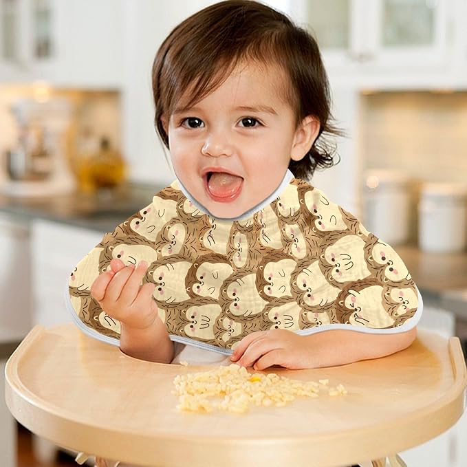 vvfelixl Baby Burp Cloths Cute Hedgehog Baby Newborn Cotton Burping Cloths Set Baby Washcloths 4 Pack