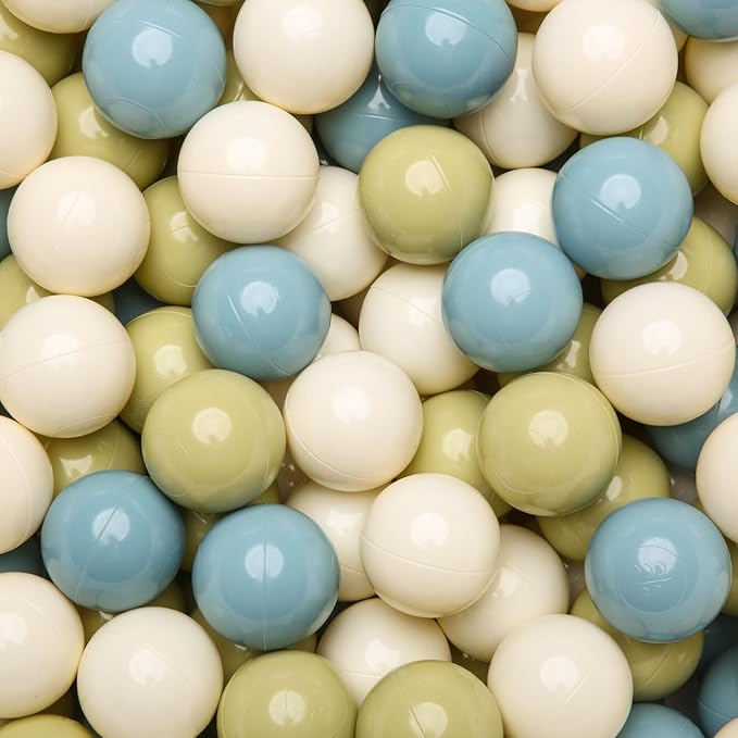 GOGOSO Ball Pit Balls - 2.15inch Plasticsball for Kids Toddlers Birthday Gifts, Summer Vibrant Colors Visual Stimulation Xmas Decor,100pcs Creamy Green+Creamy Blue+ Soft White