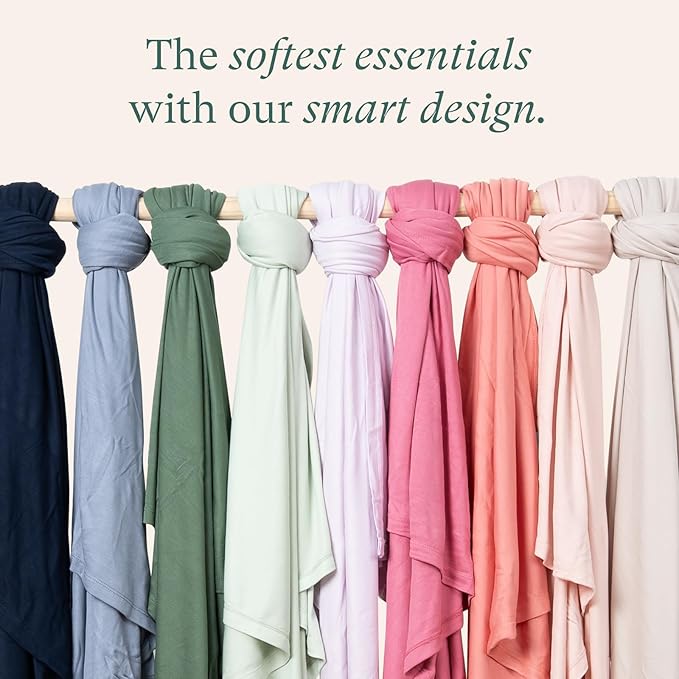 PurComfy Supersoft Swaddle Blanket, Premium Bamboo Viscose Baby swaddling Blankets for Newborns, Lightweight & Breathable Swaddle Blankets for Boys and Girls, 47??x 47?? Neutral Baby Essentials