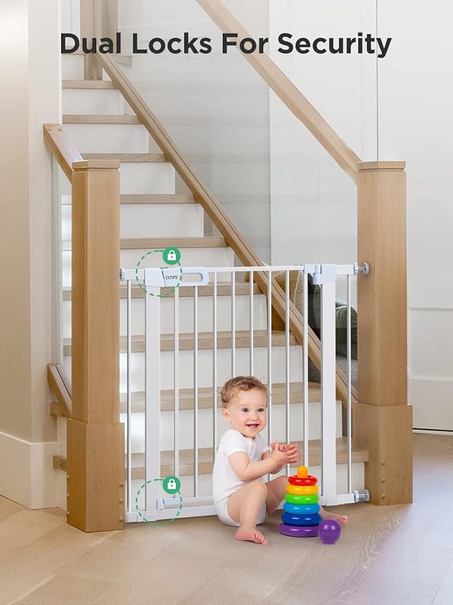 Ciays 29.5” to 37.8” Safety Baby Gate, Extra Wide Auto-Close Dog Gate for Stairs, Easy Walk Thru Indoor Pet Gate for Doorways and Rooms, 36in Tall