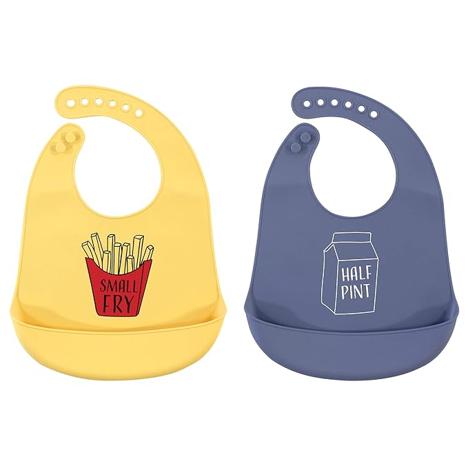 Hudson Baby Unisex Baby Silicone Bibs, Small Fry, One Size