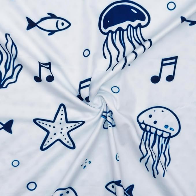 Under The Sea Baby Minky Blanket for Boys Girls, Ocean Creatures Soft Nursery Receiving Blanket with Double Layer Dotted Backing for Newborn Infant Toddler Crib Stroller 29.5 x 39.3 Inch