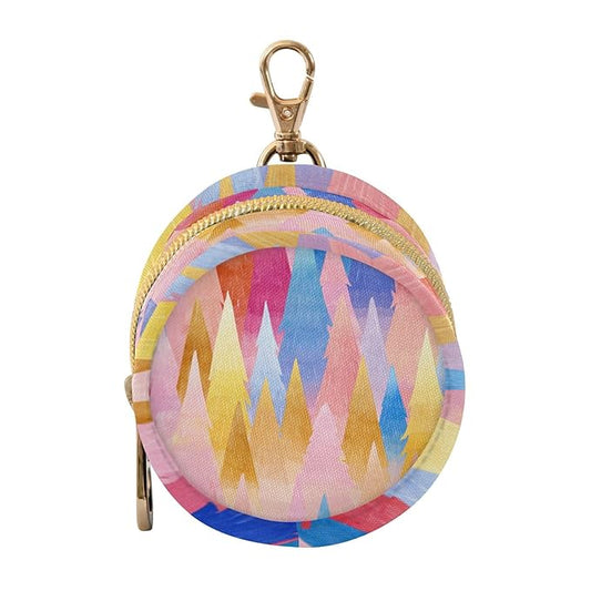Pacifier Holder with Clip Pacifier Case for Diaper Bag Round Baby Pacifier Pouch Box Bag Portable Colorful Christmas Trees