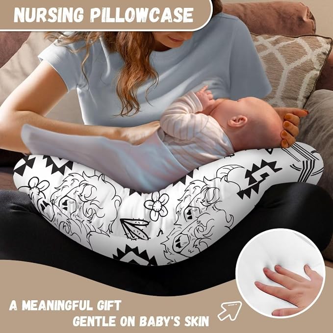 Ox Cactus Nursing Pillow Covers Slipcovers for Breastfeeding Moms, Ultra Soft Breathable Feeding Pillow Slipcover for Baby Boy Girl