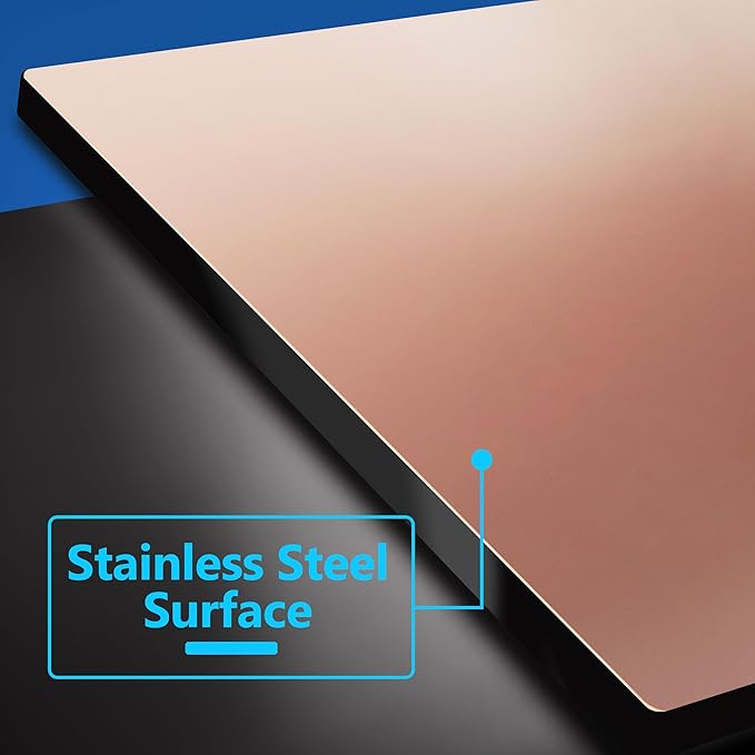 LIDER Double Blank Screwless Metal-Surface Wall Plate, Temperature and Impact Resistant, Stainless Steel, Modern Decoration Upgrade, Mid-Size 2-Gang 4.88??x 4.92?? Polished Rose Gold