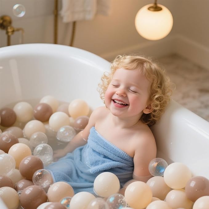GOGOSO Ball Pit Balls for Toddlers Phthalate-Free BPA-Free Non-Toxic Crush Proof Soft Plastic Play Balls Baby Kids Shape Tent Pool Playhouse Playpen Party Decor,Coffee Brown Beige,500PCS
