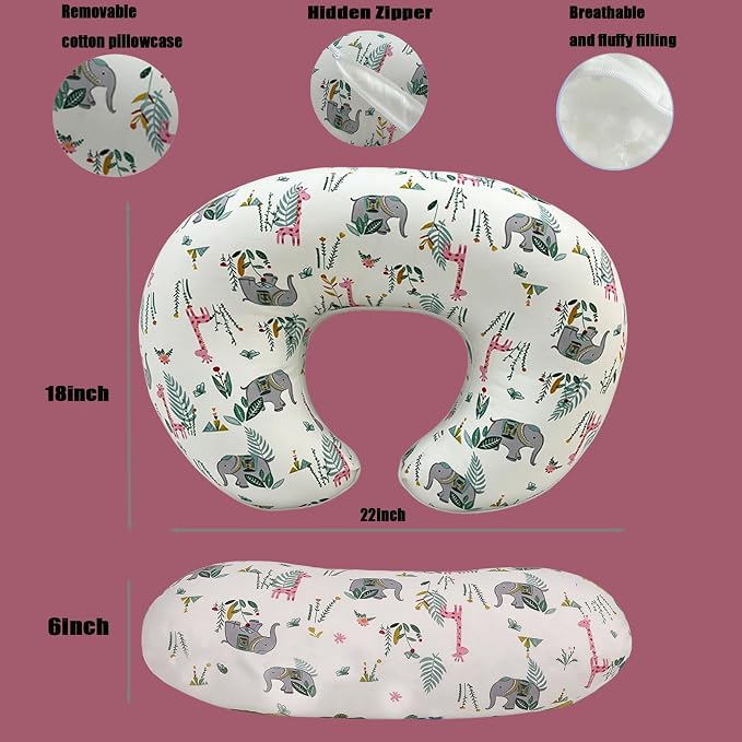 Nursing Pillow Breastfeeding Pillow Removable cover Machine washable | Conforming to ergonomic design. Detachable cover. Machine washable. Breathable fabric.Arm fatigue free Soft supportive fill